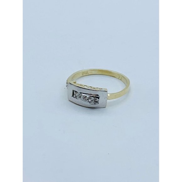 ❤️ Real 10k Gold Ring Band with white gold size 7
